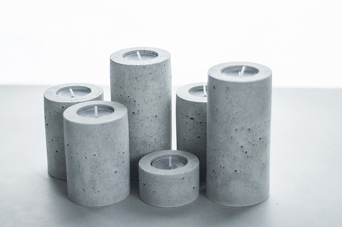 Svícny z betonu