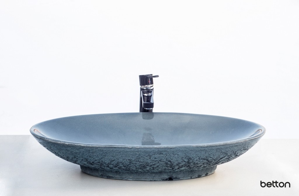 Betonové umyvadlo - Elliptic - Blue